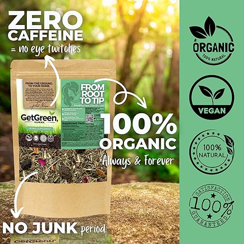 Miniatura 6 de Té de hojas sueltas para crecimiento saludable del cabello con cola de caballo, hoja de ortiga, romero para cabello y cuero cabelludo fuertes y