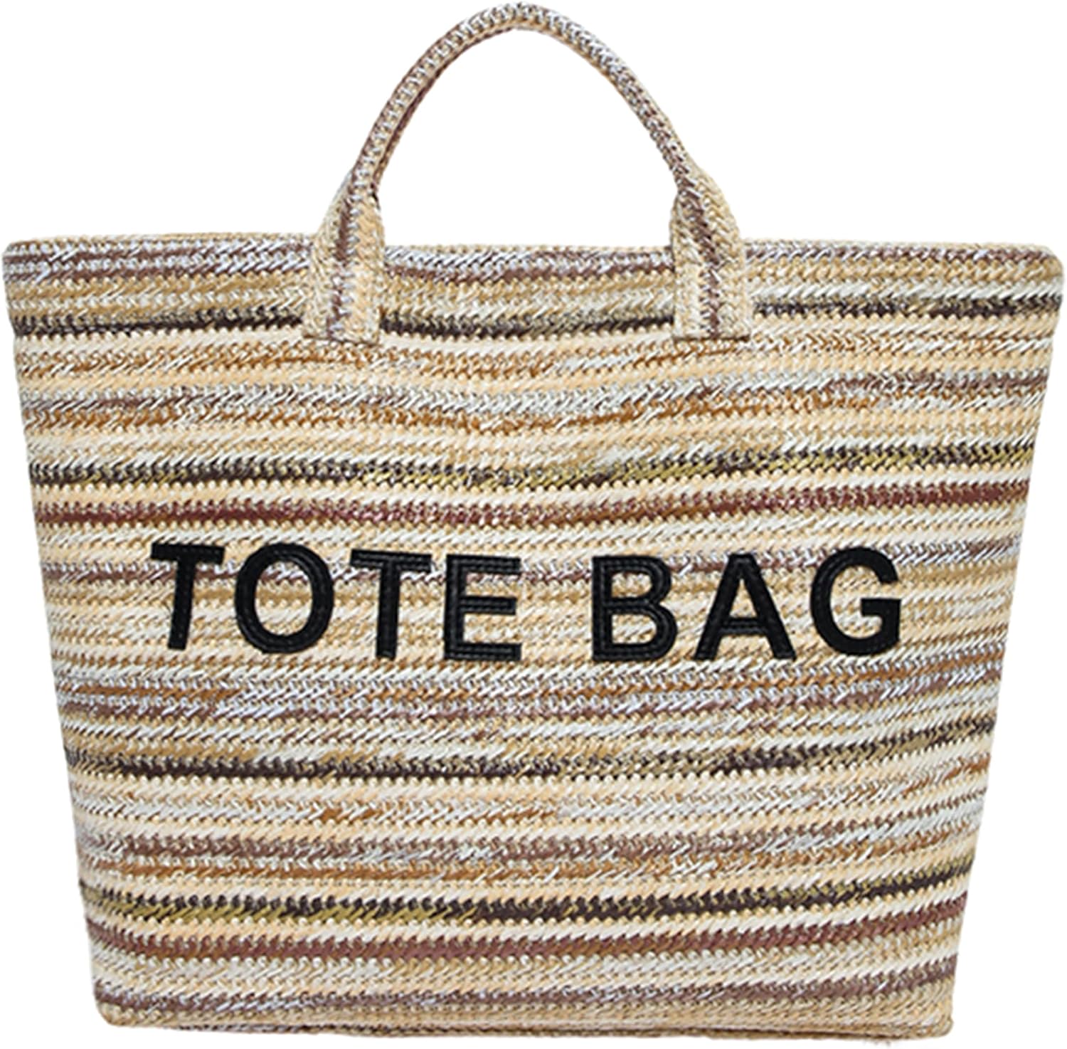 GISMTR Woven Straw Tote Bag for Women, Large Capacity Summer Beach Handbag Purse for Travel, Shopping & Vacation