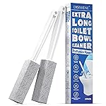 DISIWENE Pumice Cleaning Stone with Handle Toilet Bowl Cleaner Hard Water Ring Remover for Bath/Pool/Kitchen/Household Cleaning (2, 2 Pack with Extra Long Handle)