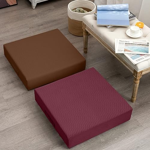 Miniatura 8 de MeMoreCool Almohada cuadrada para asiento de suelo para adultos y niños, cojín de meditación grande con espuma gruesa, cojín grande lavable para