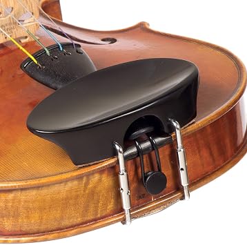 Violin Chinrest Flesh Model 4/4 Ebony Wood With Chrome U Clamp