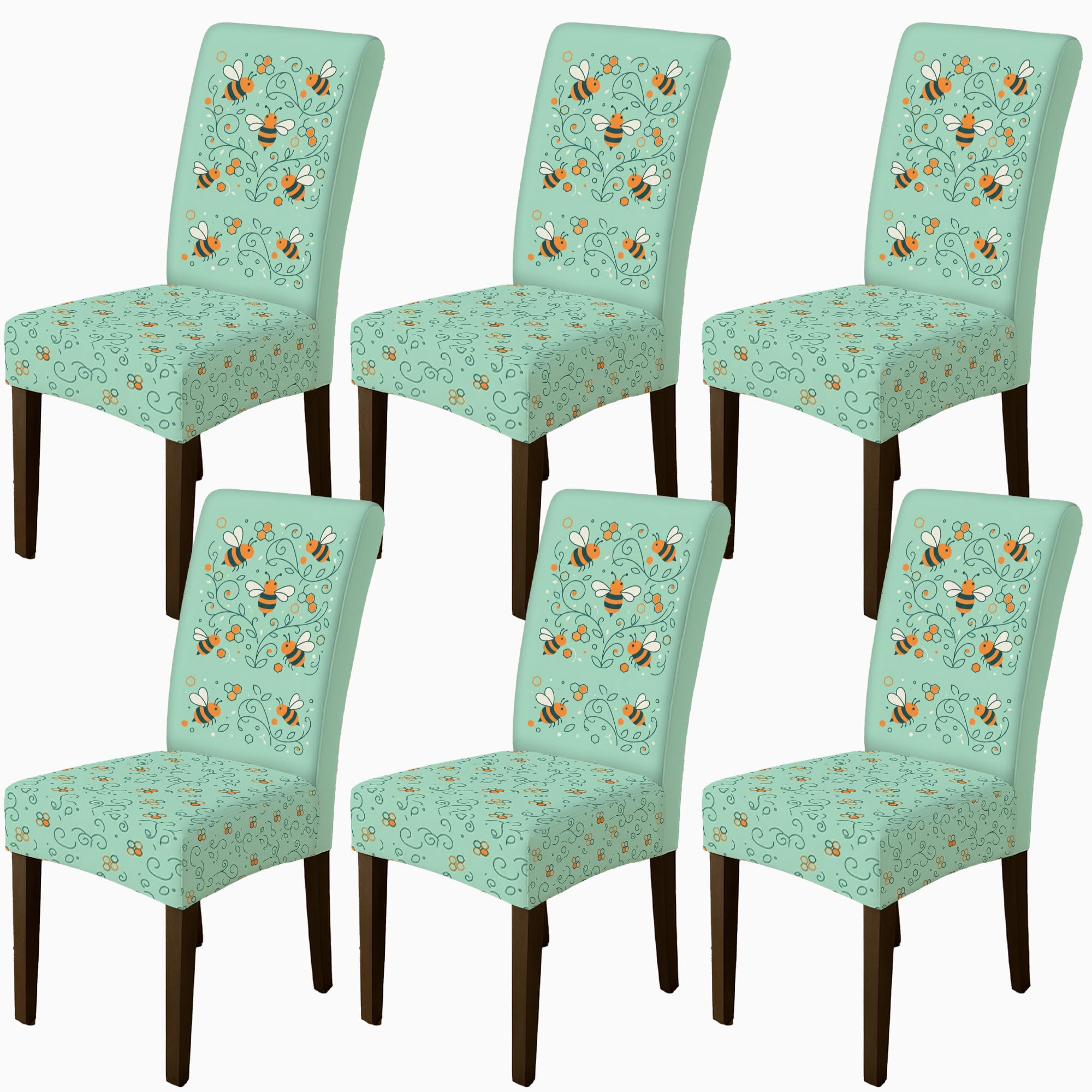 Housses de chaise abeilles et tourbillon printanier pour sublimer votre cuisine et repas.