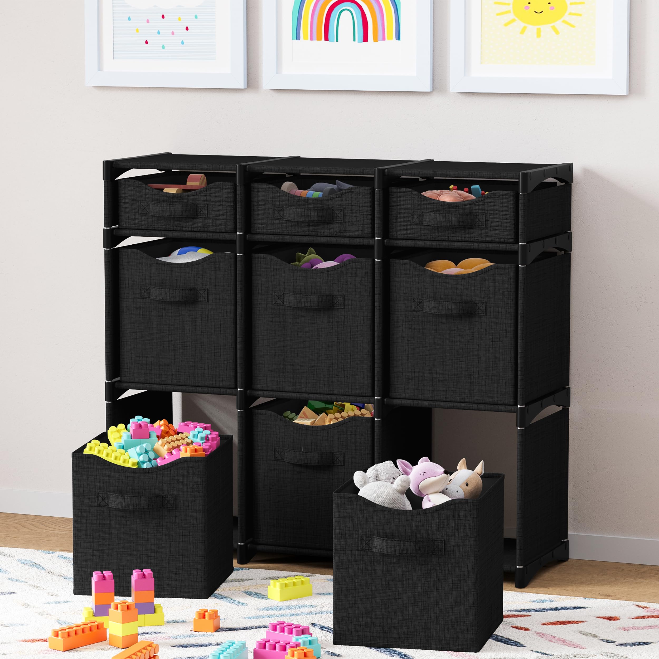 Amazon.com: Cube Storage Organizer with 9 Storage Bins Included