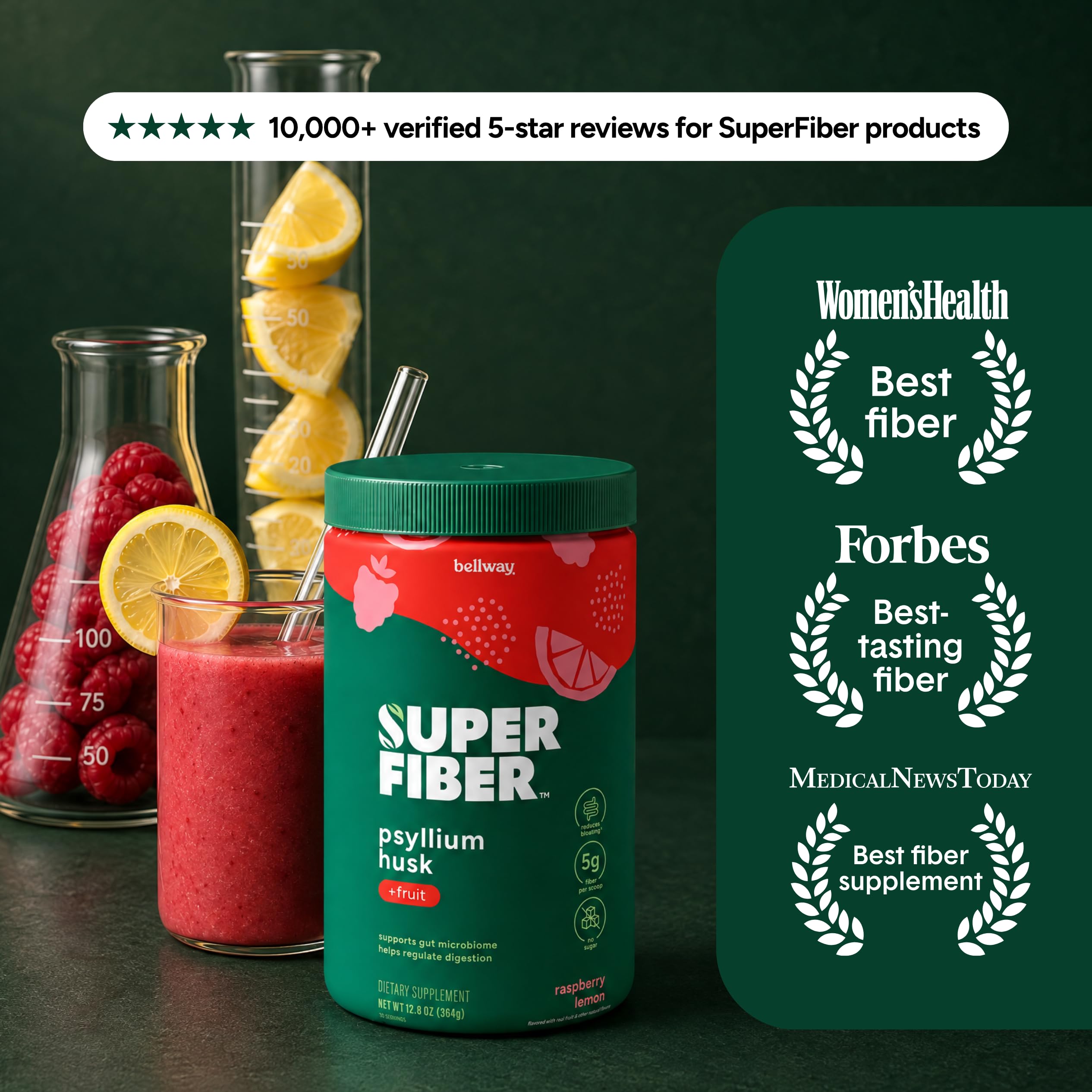 Bellway Super Fiber + Fruit, Organic Psyllium Husk Powder, Sugar-Free — Amazon image 3