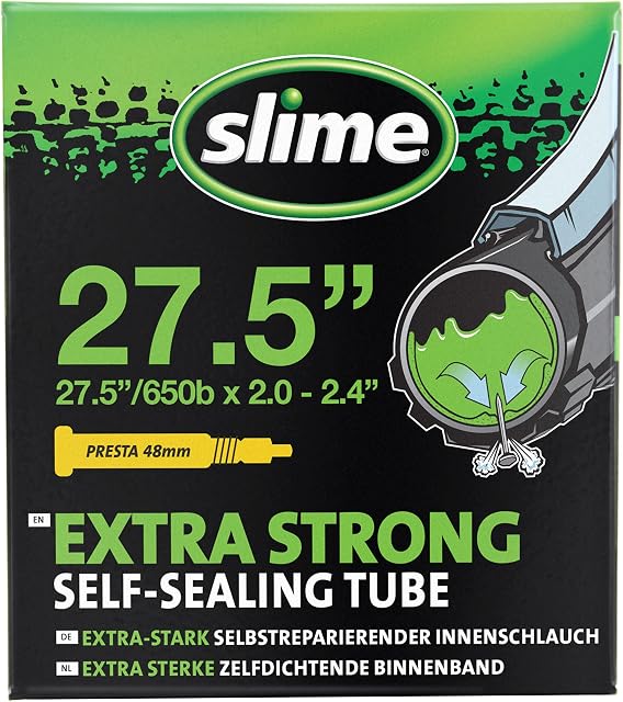 Slime Bike Inner Tube with Slime Puncture Sealant, Self Sealing, Prevent and Repair, Schrader Valve