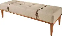 Recamier Em Linho Yarin Agarb Decor Cor:Linho Bege Claro