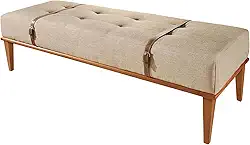 Recamier Em Linho Yarin Agarb Decor Cor:Linho Bege Claro