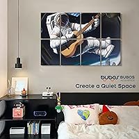 Vista 79 de BUBOS - Paquete de 8 paneles acústicos artísticos y autoadhesivos de insonorización, 48 x 32 pulgadas, acondicionamiento acústico y decorativos