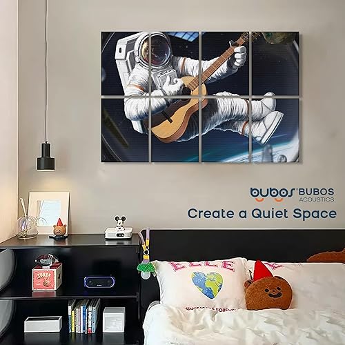 Miniatura 6 de BUBOS Paquete de 8 paneles acústicos artísticos insonorizados, paneles de pared de 47.2 x 31.4 pulgadas, paneles de pared acústicos decorativos