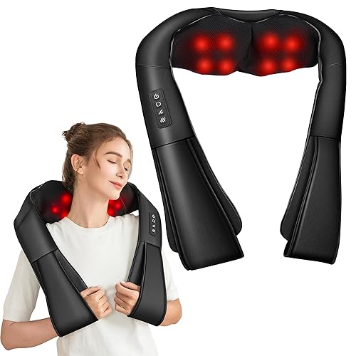 Brelley Massagegerät, Nackenmassagegerät mit Wärme 3D Massage, Rückenmassagegerät, Shiatsu Massage für Nacken, Rücken, Beine, Geschenke für Frauen, Männer