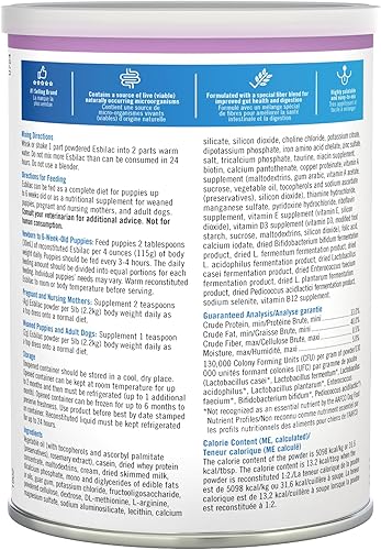 Miniatura 8 de Pet-Ag Esbilac - Polvo de reemplazo de leche para cachorros, 12 onzas, fórmula en polvo para cachorros con prebióticos, probióticos y vitaminas