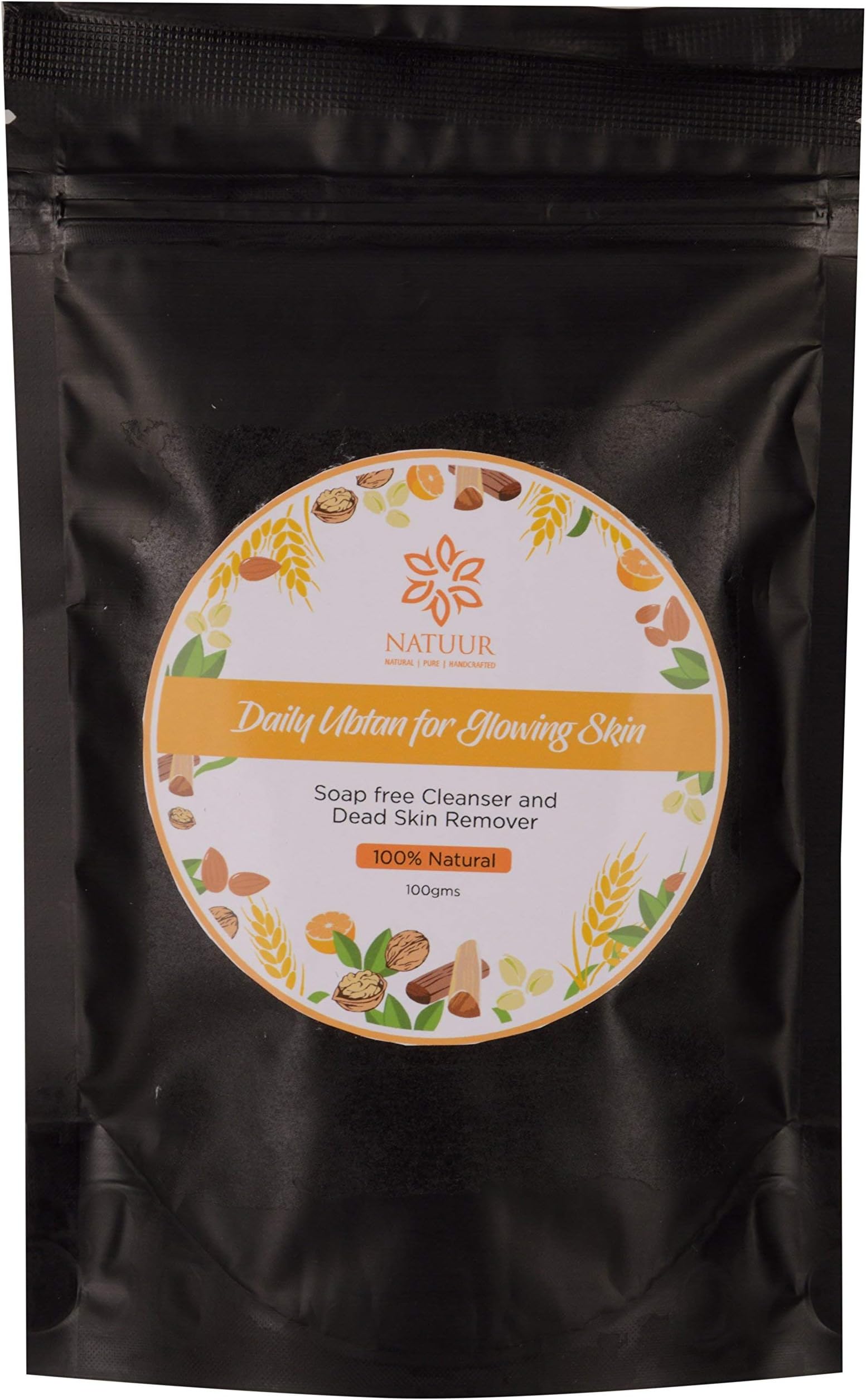 NATUUR - Daily Ubtan for Glowing Skin - 200g | Deep Exfoliation | Anti-Inflammatory Properties | Control Dark Spots | Hydrated and Glowing Skin | Remove Dry and Dead Skin Cells