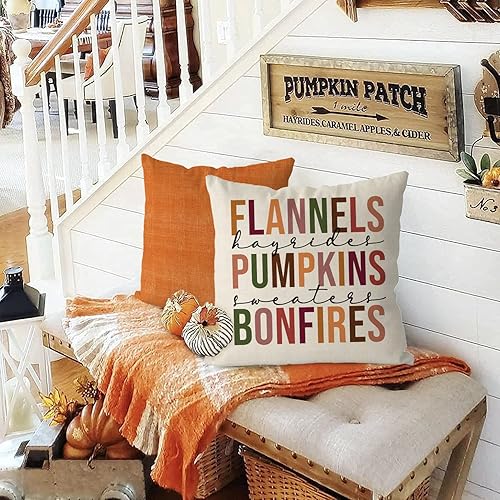 Miniatura 10 de GAGEC Fundas de almohada de otoño de 12 x 20 pulgadas, de franela, calabazas, hogueras, cosecha de otoño, vacaciones, funda de almohada de lino para