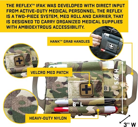 High Speed Gear - Reflex IFAK System, Police Gear & Military Gear, Medical MOLLE Pouch for Professionals (Multicam)