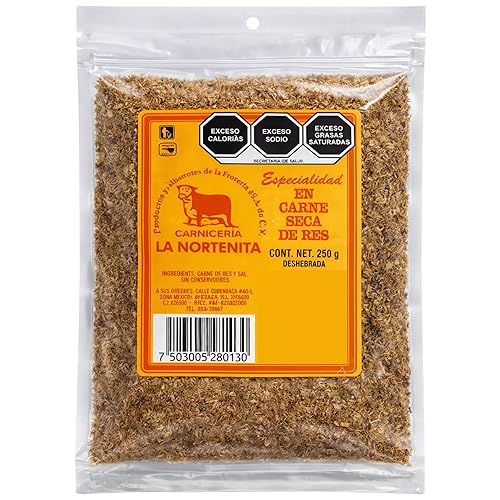 La Nortenita Machacado Carne Seca De Res Carne De Res Carne Rallada Jerkey 8.82 oz De México Apodaca N.L.