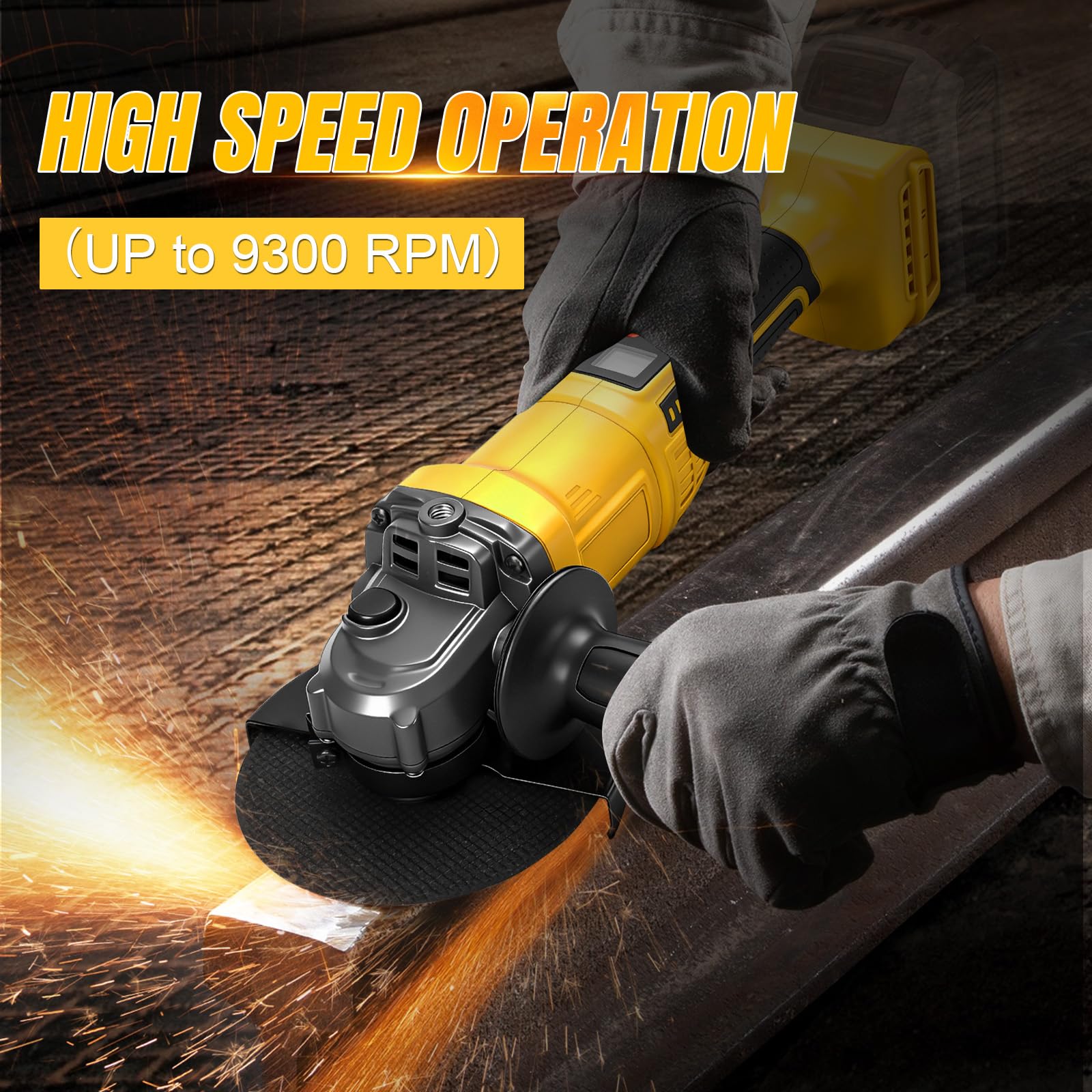 WingFly Amoladora angular a batería para Dewalt 18V, 20V, lijadora inalámbrica profesional, 125mm, motor sin escobillas, protección de disco, para eliminar pintura y mortero (sin batería, sin cargador