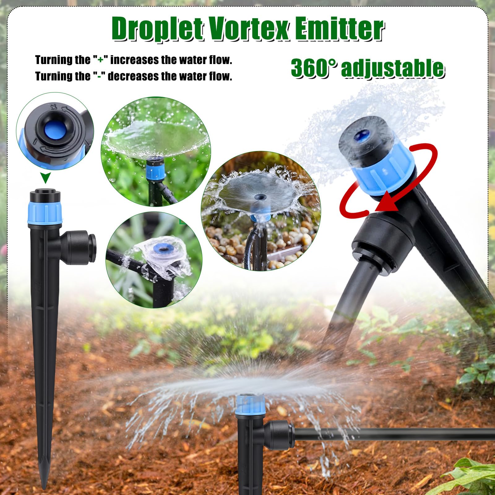 Bewässerungssystem Garten Tröpfchenbewässerungsbausätze 25 m +15 m Bewässerung Garten Bewässerungssystem Gewächshaus, Misting Kühlsystem für Hochbeet, Landschaft, Terrasse Pflanzen