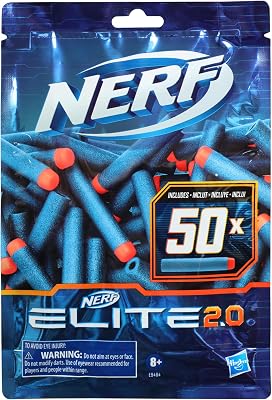 Nerf Elite 2.0 50-Dart Refill Pack - 50 Official Nerf Elite 2.0 Foam Darts - Compatible with All Nerf Blasters That Use Elite Darts