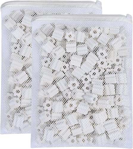 Anillo de cerámica mejorado de 2 libras para acuario, filtro de estanque, medios de filtro de cerámica, anillos de filtro bio