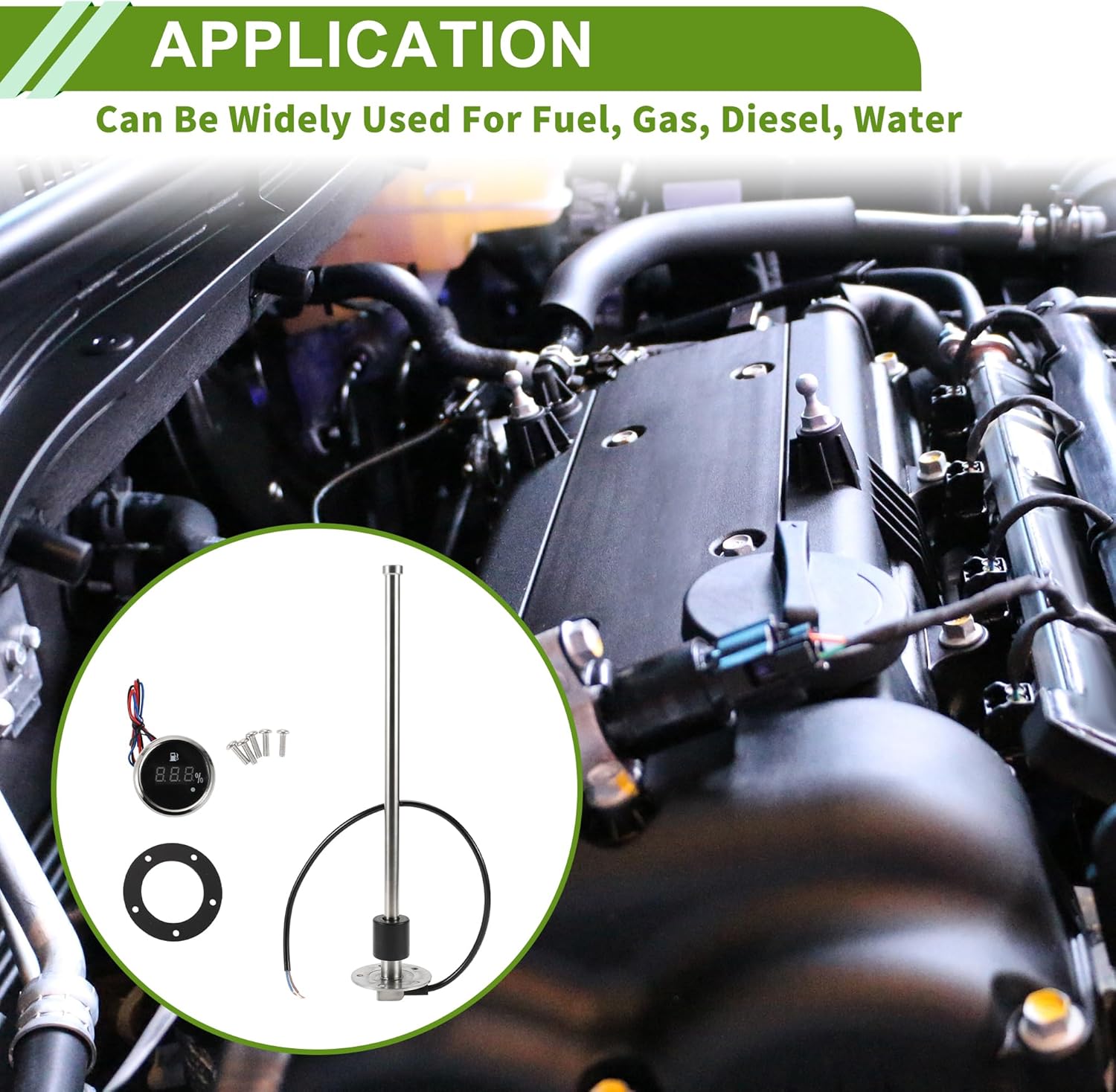 360mm Length Fuel Sending Unit and Gauge Kit Boat Fuel Sending Unit Marine Fuel Sender Unit Metal 1 Set 240-33 Ohm