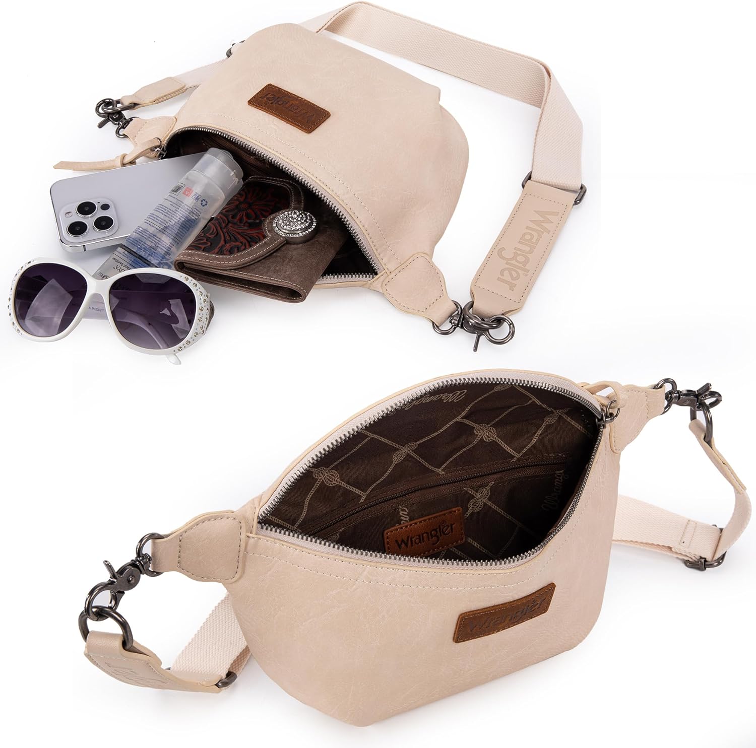 Wrangler Crossbody Bags for Women Large Fanny Packs Bum Bag Travel Belt Bags Sling Purse - Image 5