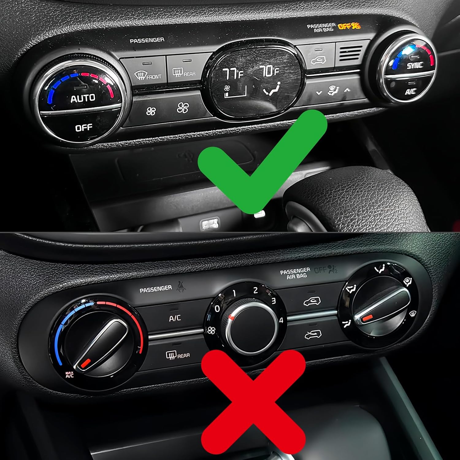 Climate Control Panel Trim Cover Compatible with Kia Soul 2020-2026 Accessories (Red)