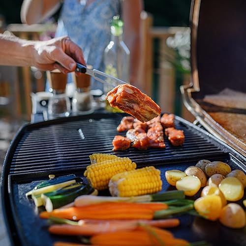 Miniatura 7 de Tubo de quemador de parrilla 65032, rejillas de hierro fundido 7646 y plancha 6506 para parrillas Weber Q300, Q320, Q3000, Q3200, 57060001, 586002.