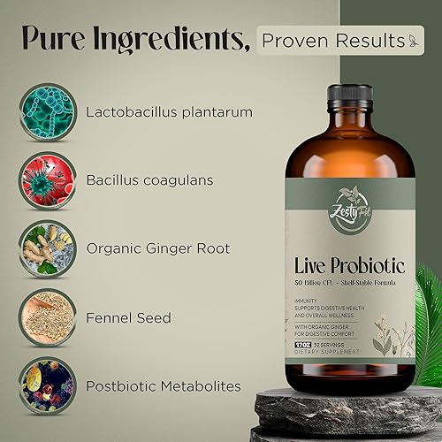 Miniatura 5 de Probiótico líquido, mezcla natural de probióticos con 50 mil millones de UFC, ayuda a promover el apoyo inmunológico y la salud intestinal para