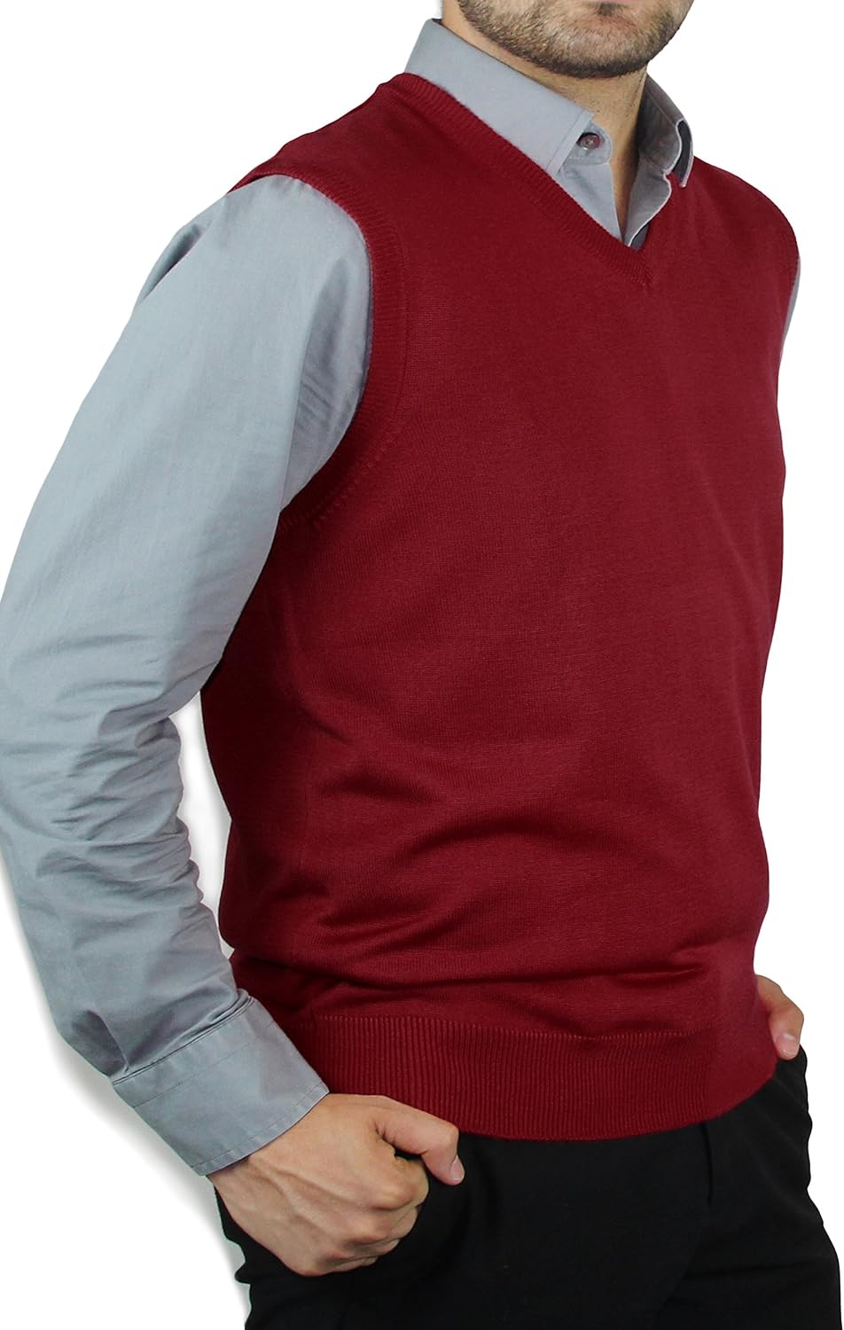 Blue Ocean Solid Color Sweater Vest