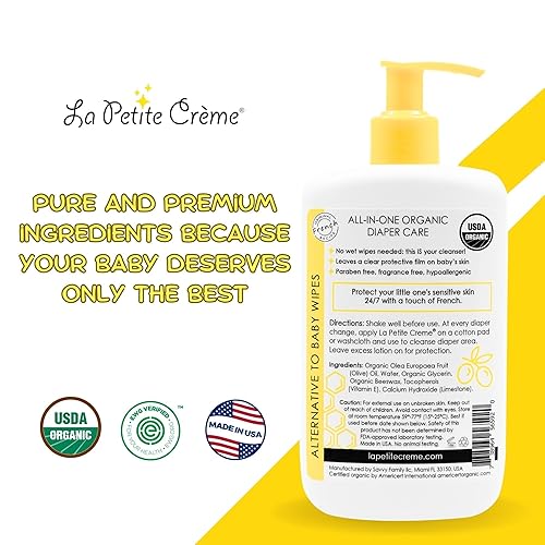 Miniatura 2 de La Petite Creme Loción orgánica francesa para pañales  Crema de pañales alternativa a las toallitas para bebés  Crema suave para dermatitis de