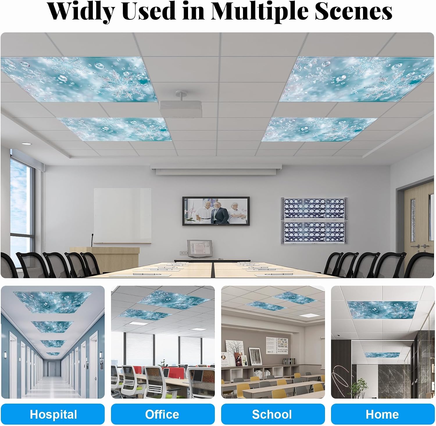 2 Pack Fluorescent Light Covers- 4 x 2 Feet Magnetic Ceiling Light Cover Room Supplies (Color 8)
