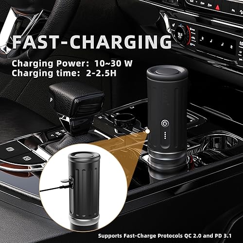 Miniatura 6 de CERA+ Máquina de café espresso portátil autocalentable, hasta 8 tazas por carga y 20 barras, 13500 mAh, CERApresso funciona con cápsulas y molidos