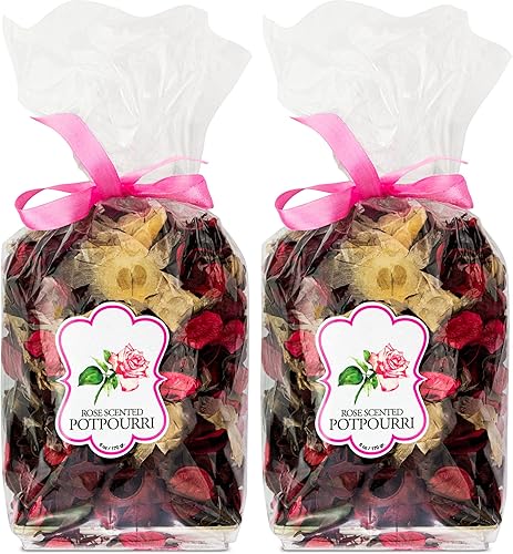 DecorRack Popurrí de rosas de 12 onzas, fragancia decorativa para el hogar, ambientador de larga duración, ideal para jarrones, cuencos de cosecha,