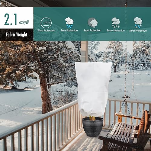 Miniatura 2 de Cubiertas para plantas, protección contra la congelación, 47 x 70 pulgadas, 2.1 onzasyd, mantas de tela gruesa con cordón reutilizable para plantas