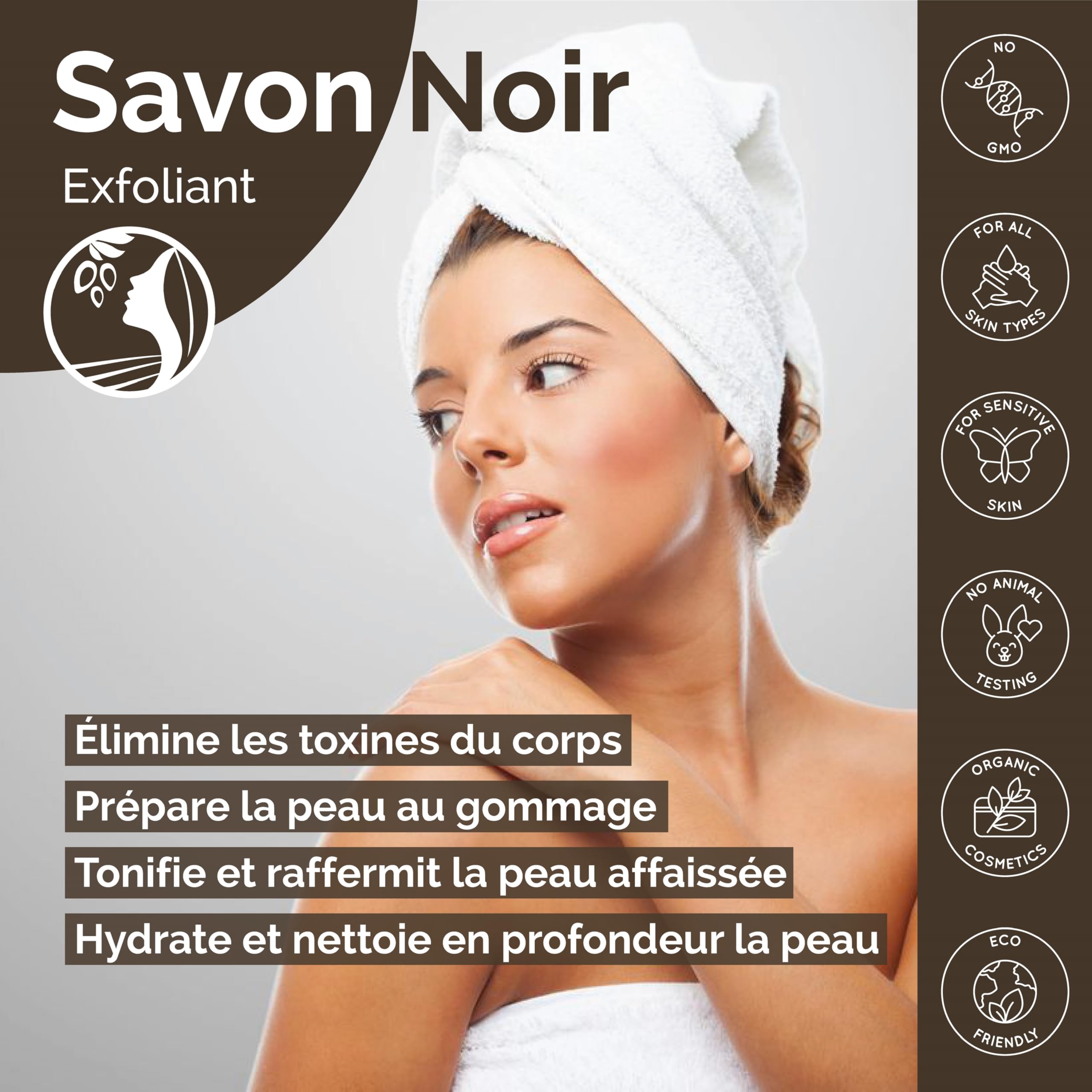 Fatima's Garden Savon Noir à l'Huile d'Argan - Nettoyant Exfoliant, 1kg