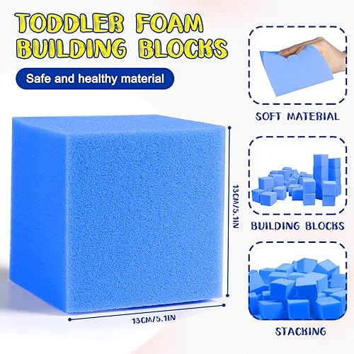 Miniatura 3 de Bloques de cubos de espuma  36 cubos de esponja para hoyos de bolas de espuma, gimnasia, cursos de freerunning y parkour, parques de patineta, BMX,