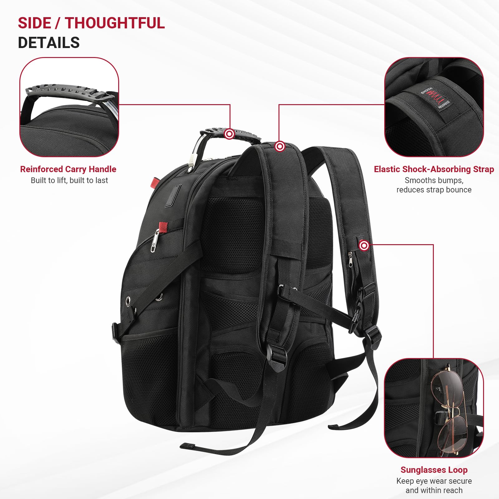 star cloud Mochila Portatil Hombre Impermeable Mochila 17 Pulgadas Ordenador Trabajo Impermeable,con Puerto USB Laptop Backpack Bolsa para Negocio Viaje Escolares - Negro
