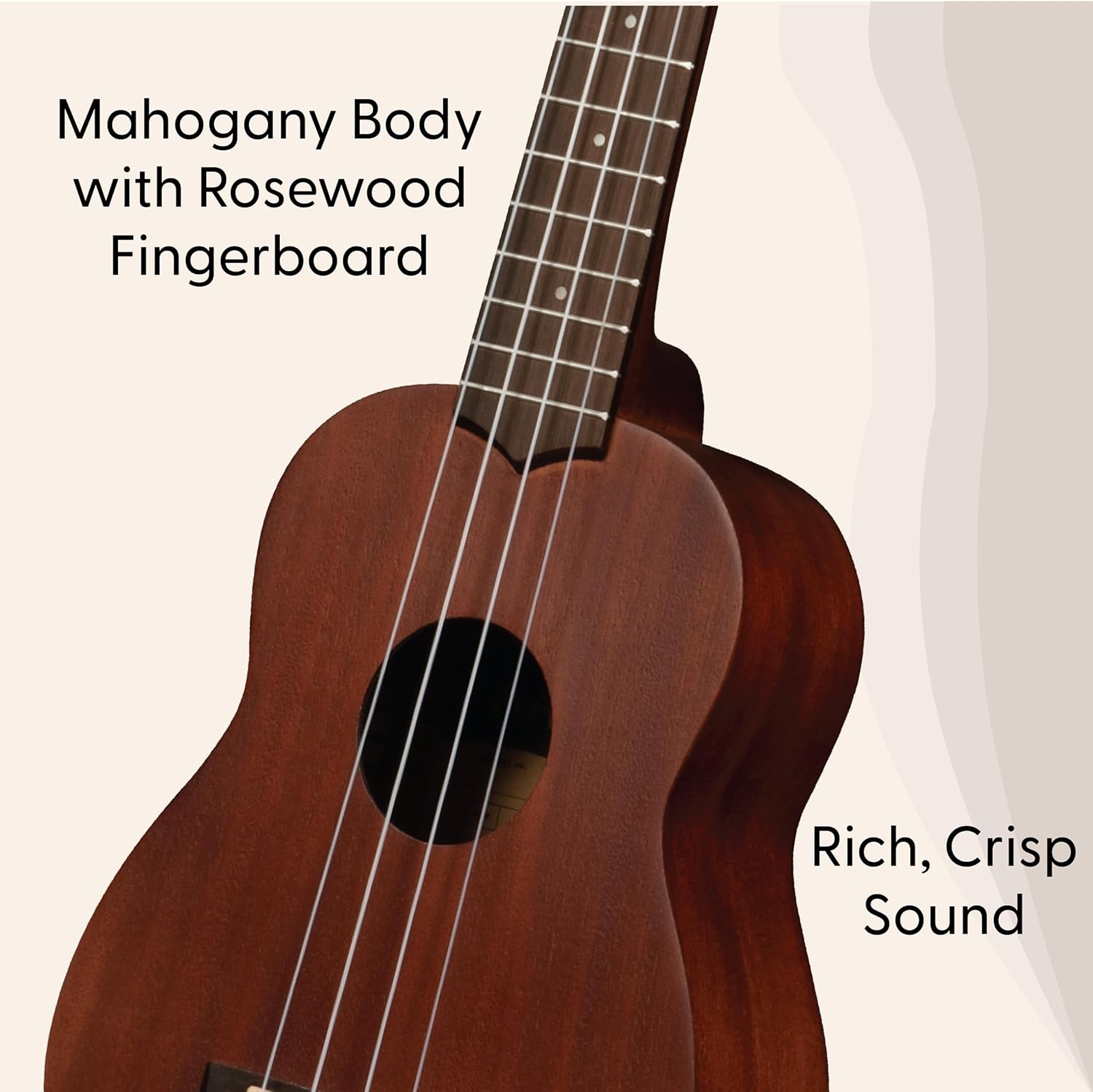 Kala Makala Classic Soprano Ukulele 21 Inch, Beginner Friendly Entry Level Ukulele with Mahogany Body, Easy Playing Nickel Frets for Students Classrooms and First Time Players