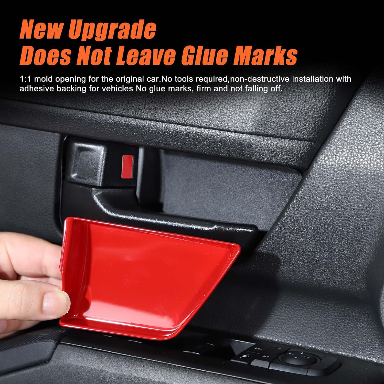 Compatible with Toyota Tacoma 2024 2025+,ABS Interior Door Handle Protector Trim Frame Cover,Interior Door Handle Bowl Cover Frame (Red)