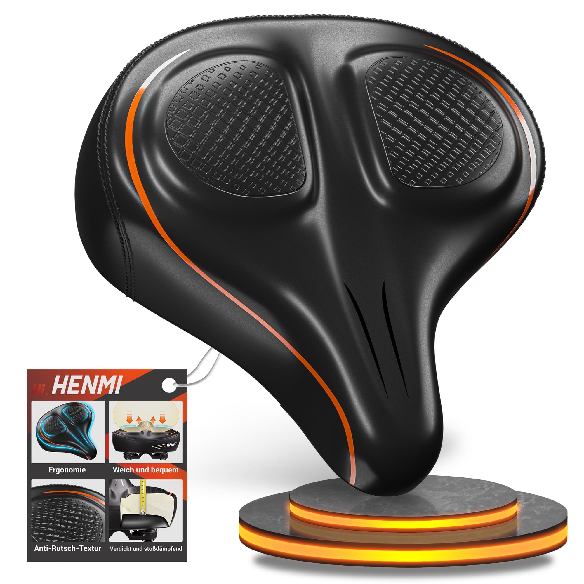 Selle Velo Route Selle Vélo Ultra-confort HENMI Ergonomique Anti