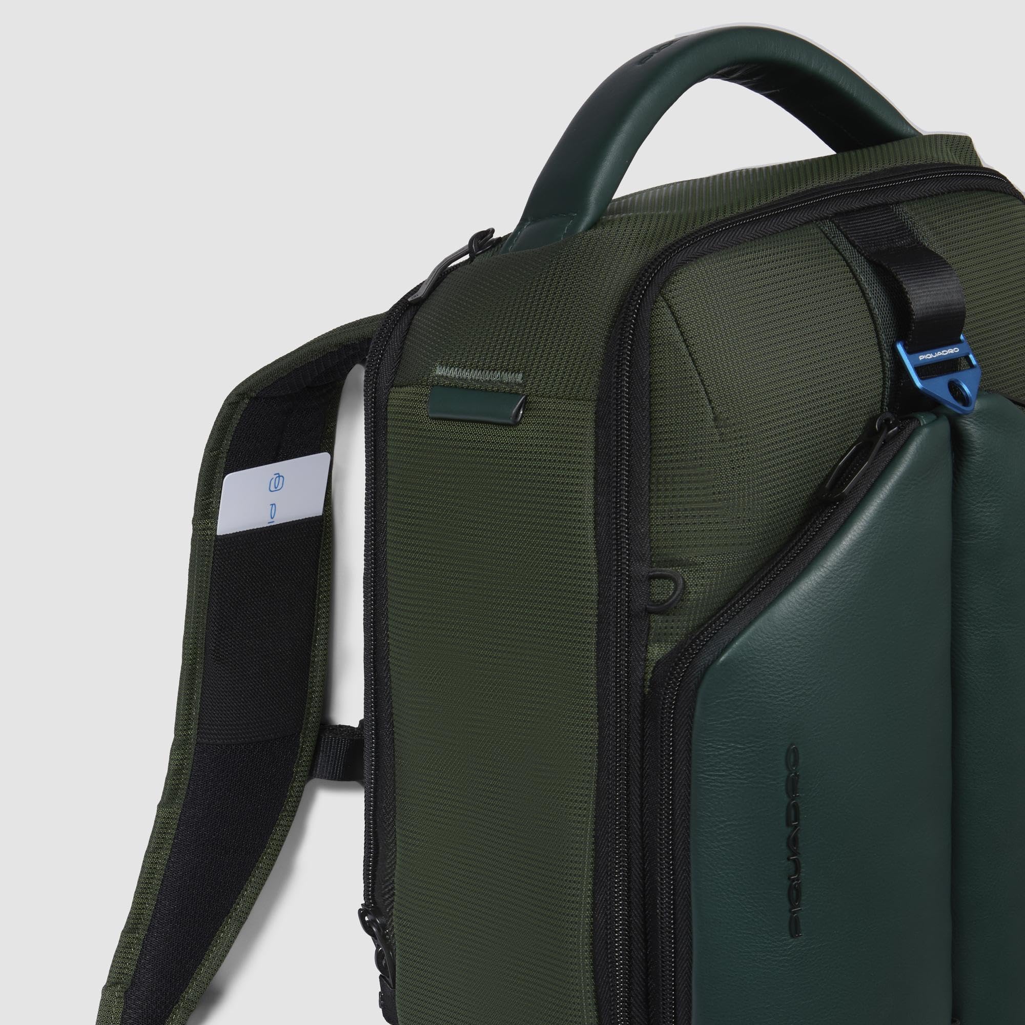 Piquadro Mochila de viaje para portátil 15,6" Unisex tela/material bio-based verde