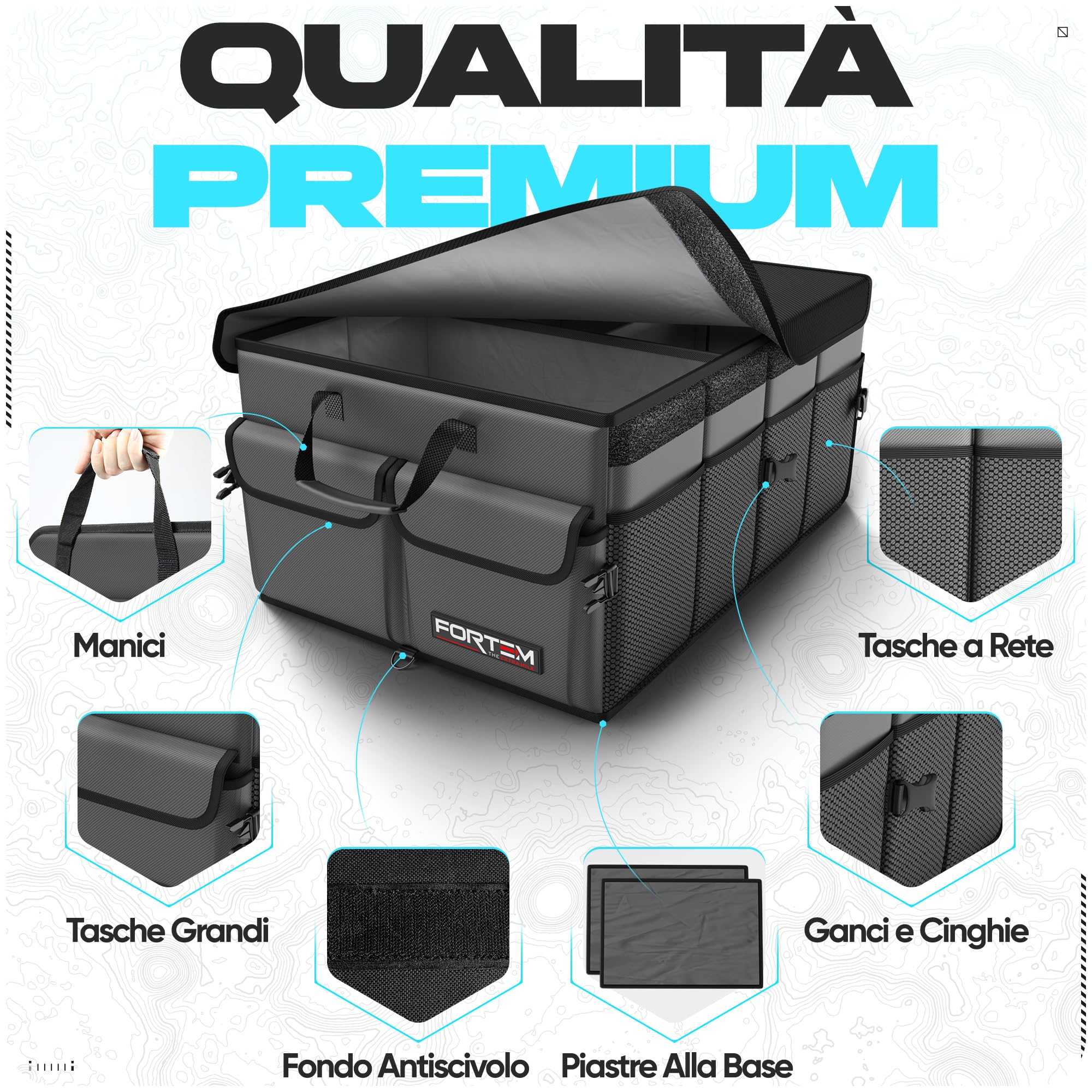 Organizer Bagagliaio Ergocar 50L - Multitasche Per Auto, SUV E Camion - 2