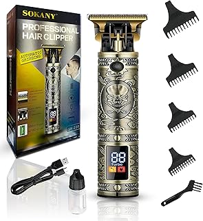 ماكينة حلاقة وتشذيب اللحية بدون أسلاك للرجال من سوكاني، شاشة LCD قابلة لإعادة الشحن، شفرات دقيقة من الستانلس ستيل، مجموعة حلاقة تدوم طويلاً، SK-228