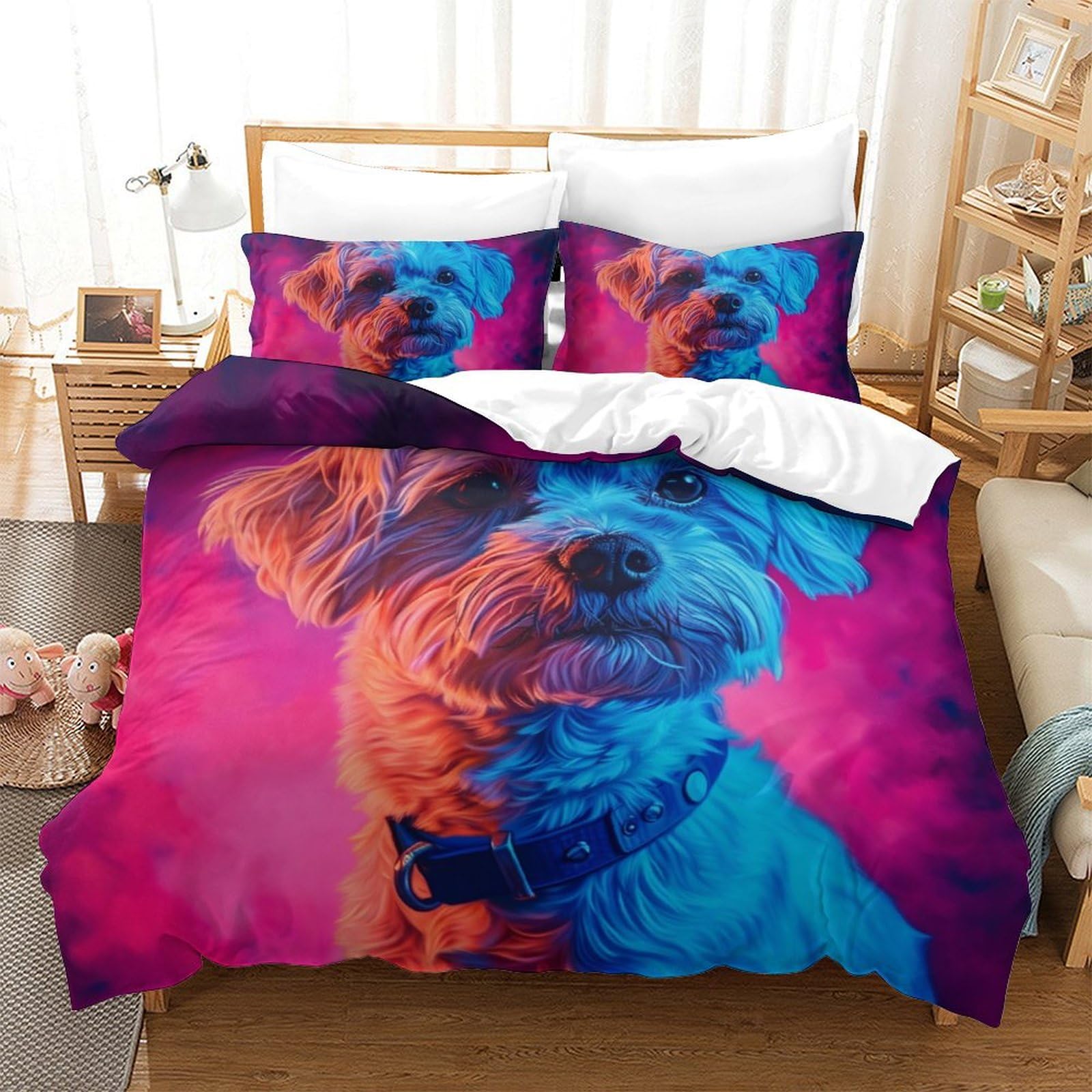 Housse de couette Yorkshire 3D King pour une chambre cosy