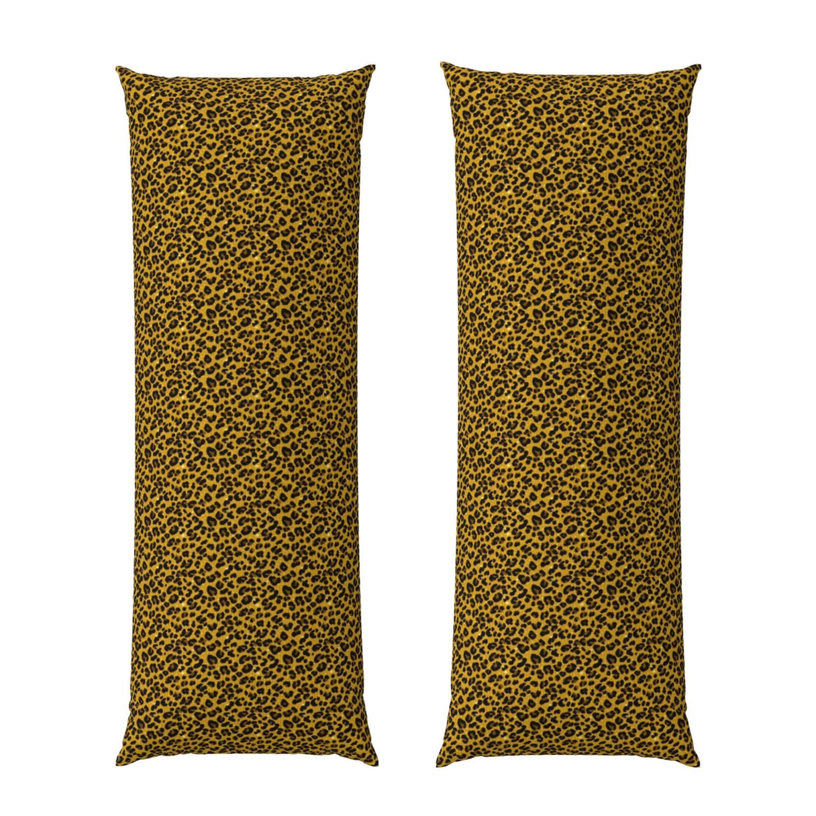 Body Pillow Case 20x60 Inch, Black Gold Glitter Wild Chic Animal Cheetah Leopard Ptint, Zippered Cozy Pillow Cover, Softffy Fabric, Comfortable Protector for Bedroom Couch Sofa