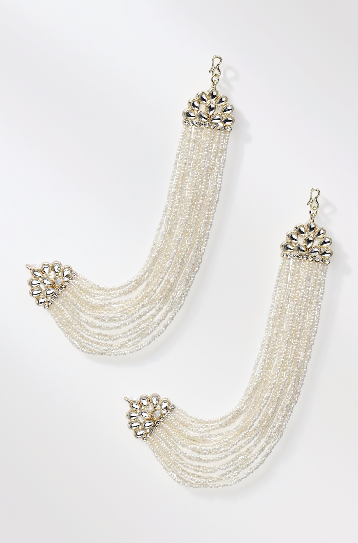 Shining Diva Fashion Latest Trendy Stylish Ear Chain Earrings for Women | Traditional 18k Gold Plated Wedding Party Jewellery | Bahubali Inspired Kan Chain Jhumki Earrings