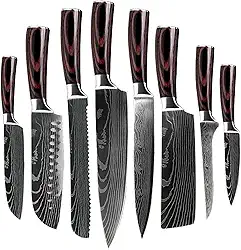 Kit Faca Profissional Padrão Damasco (8)