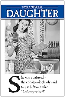 On The Ceiling Daughter Birthday Card, Funny Daughter Birthday Card Adult, Happy Birthday Card Daughter For Her, Daughter Greeting Card Funny, Wine, Daughter, Greetings Card, 159x235mm