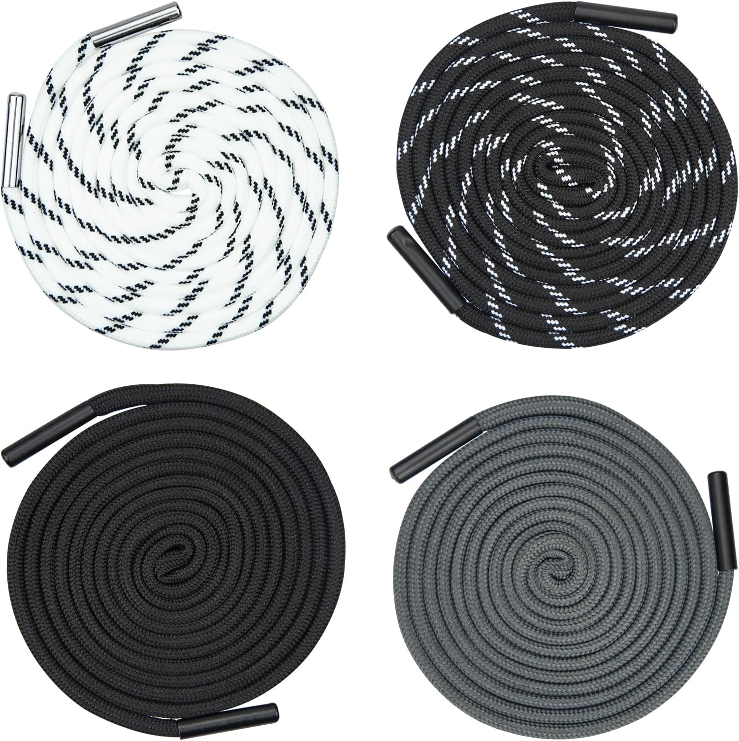 Fantasyon 4 Pcs Replacement Drawstring Cord, 140 cm Universal Cotton Drawstrings with Metal Lock Ends for Sweatpants Hoodies Jackets Sweatshirt Sports Trousers Bag