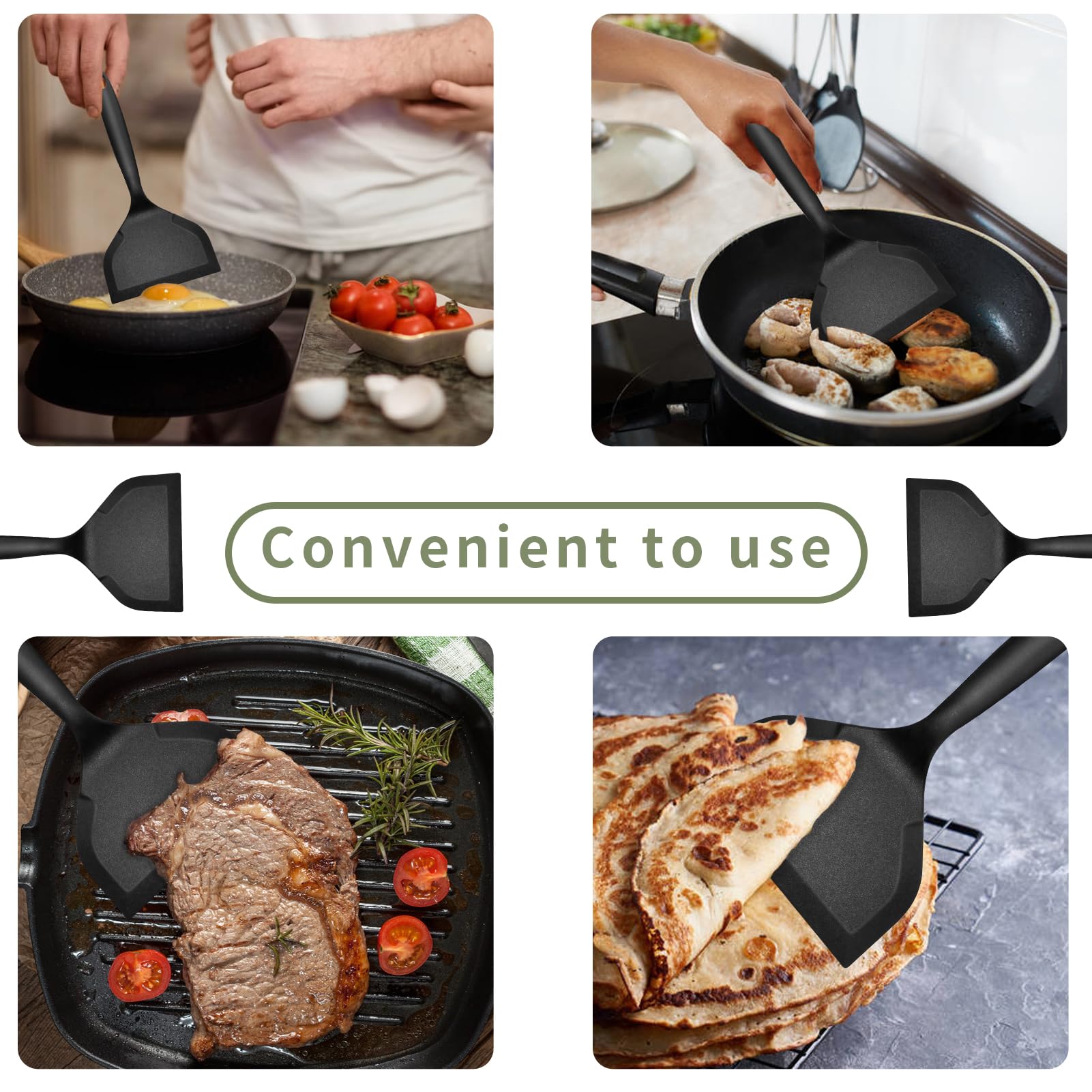 Lot de 2 Spatules en Silicone, Résistantes à la Chaleur et Antiadhésives, Ustensiles de Cuisine pour la Cuisson des Crêpes, Œufs, Poisson, Pizza, Steak, Omelette Lot de 2 Spatules en Silicone, Résistantes à la Chaleur et Antiadhésives, Ustensiles de Cuisine pour la Cuisson des Crêpes, Œufs, Poisson, Pizza, Steak, Omelette